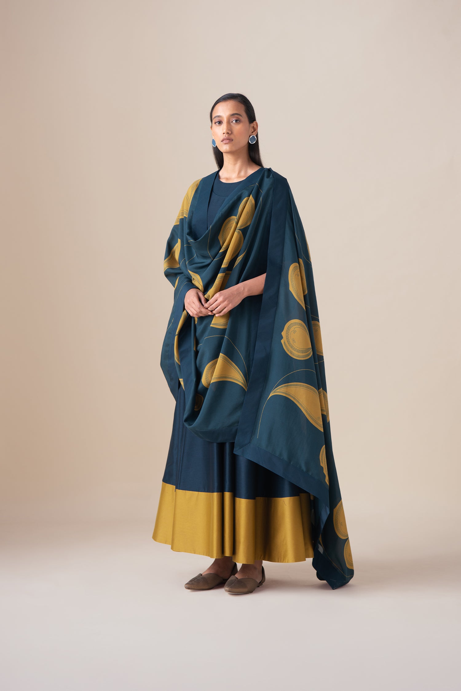  Chanderi Omira Kurta Set – Blue