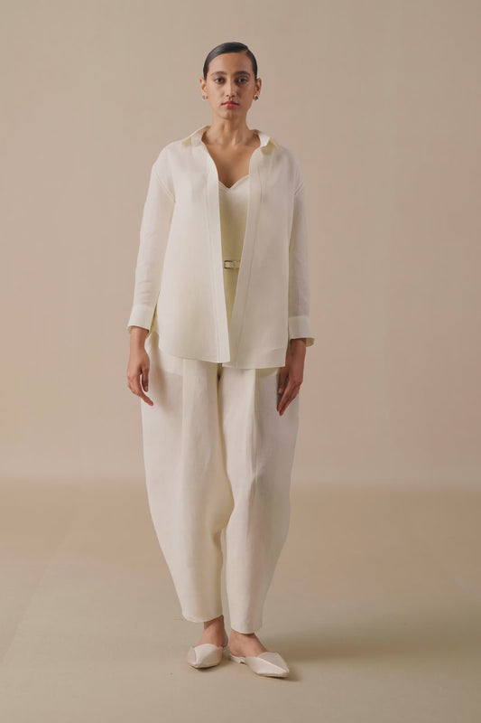 Linen Elizah Shirt Set – Ivory