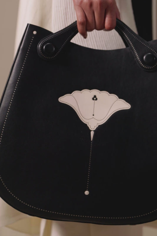 Faux Leather Judy Tote Bag – Black