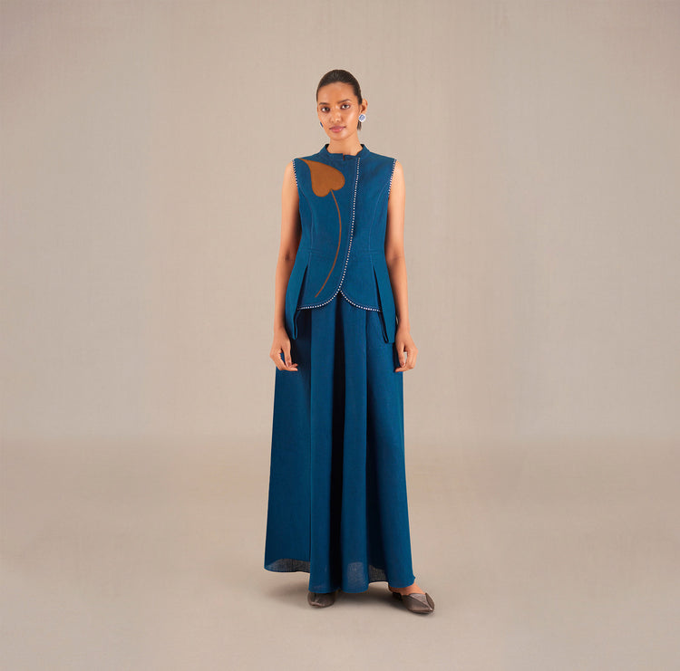 Nadiah Waist Coat - Teal | AMPM India