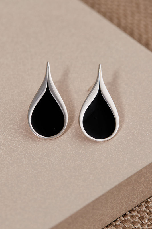 Enamel Indira Earrings – Black