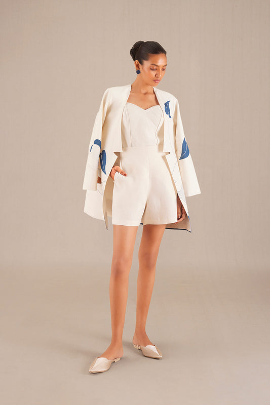 Silk Amira Jacket Set – Ivory