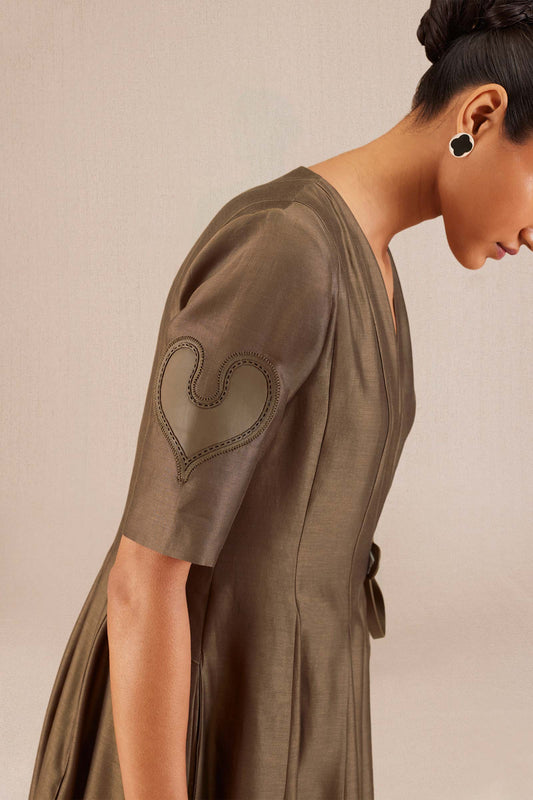 Chanderi Alizeh Dress – Beige