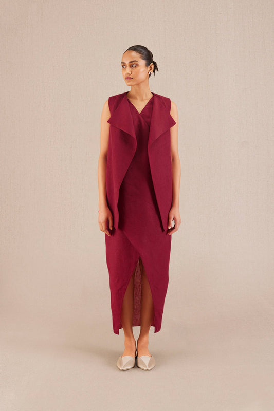 Linen Mila Jacket Set – Red