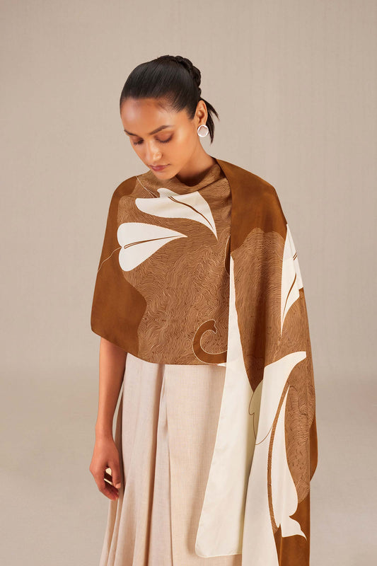 Silk Nafisah scarf – Brown
