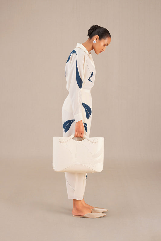 Silk Salma Co-ord Shirt Set – Ivory