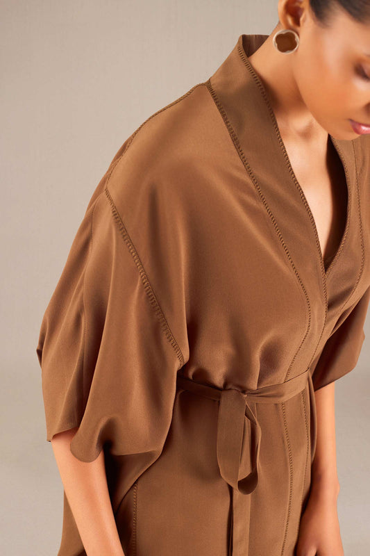 Silk Lena Dress – Brown