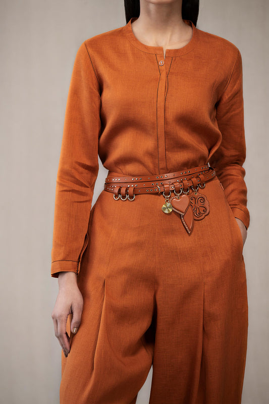 Leather Aafia Belt – Brown