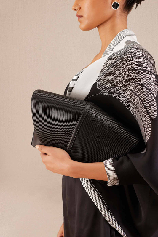 Faux Leather Myah Clutch – Black