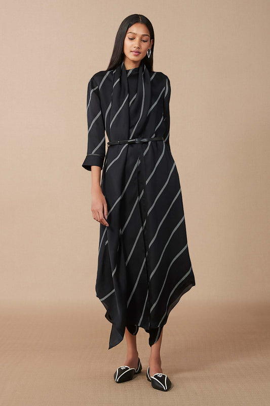 Organza Zeba Tunic Set – Black