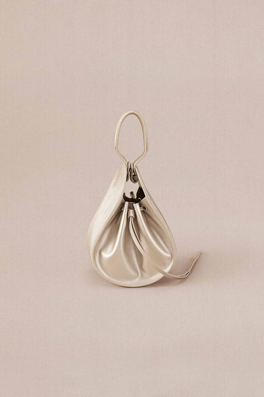 Faux Leather Nésara Bucket Bag – Metallics