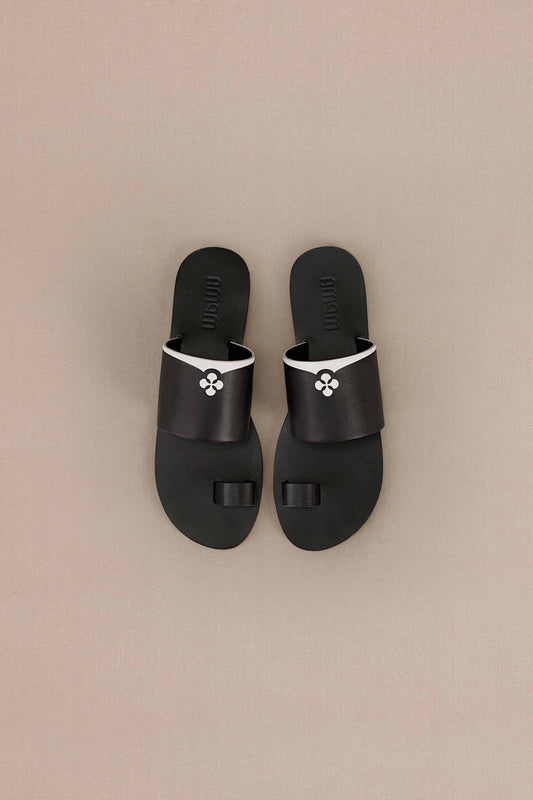 Faux Leather Emira Slip-ons – Black