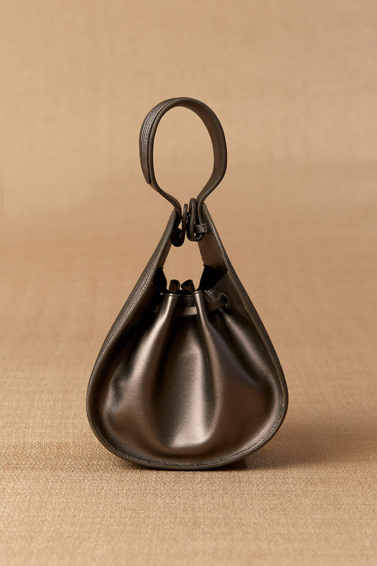 Faux Leather Nésara Bucket Bag – Metallics
