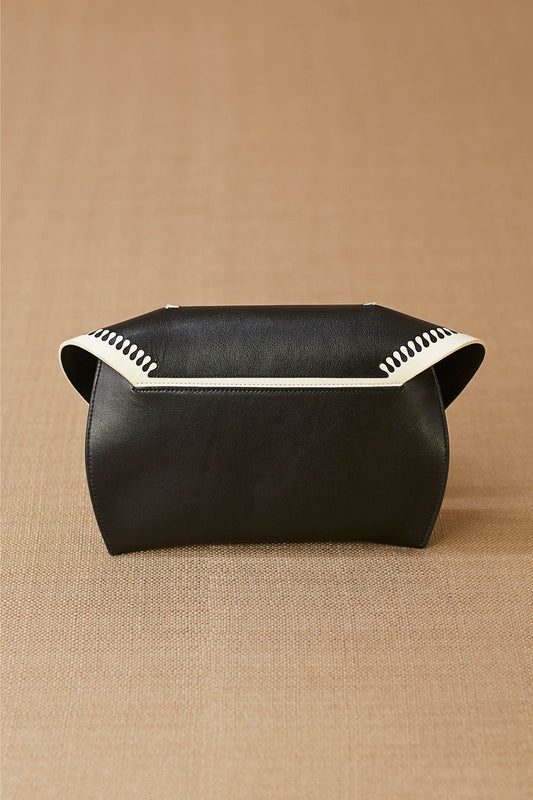 Faux Leather Amina clutch – Black